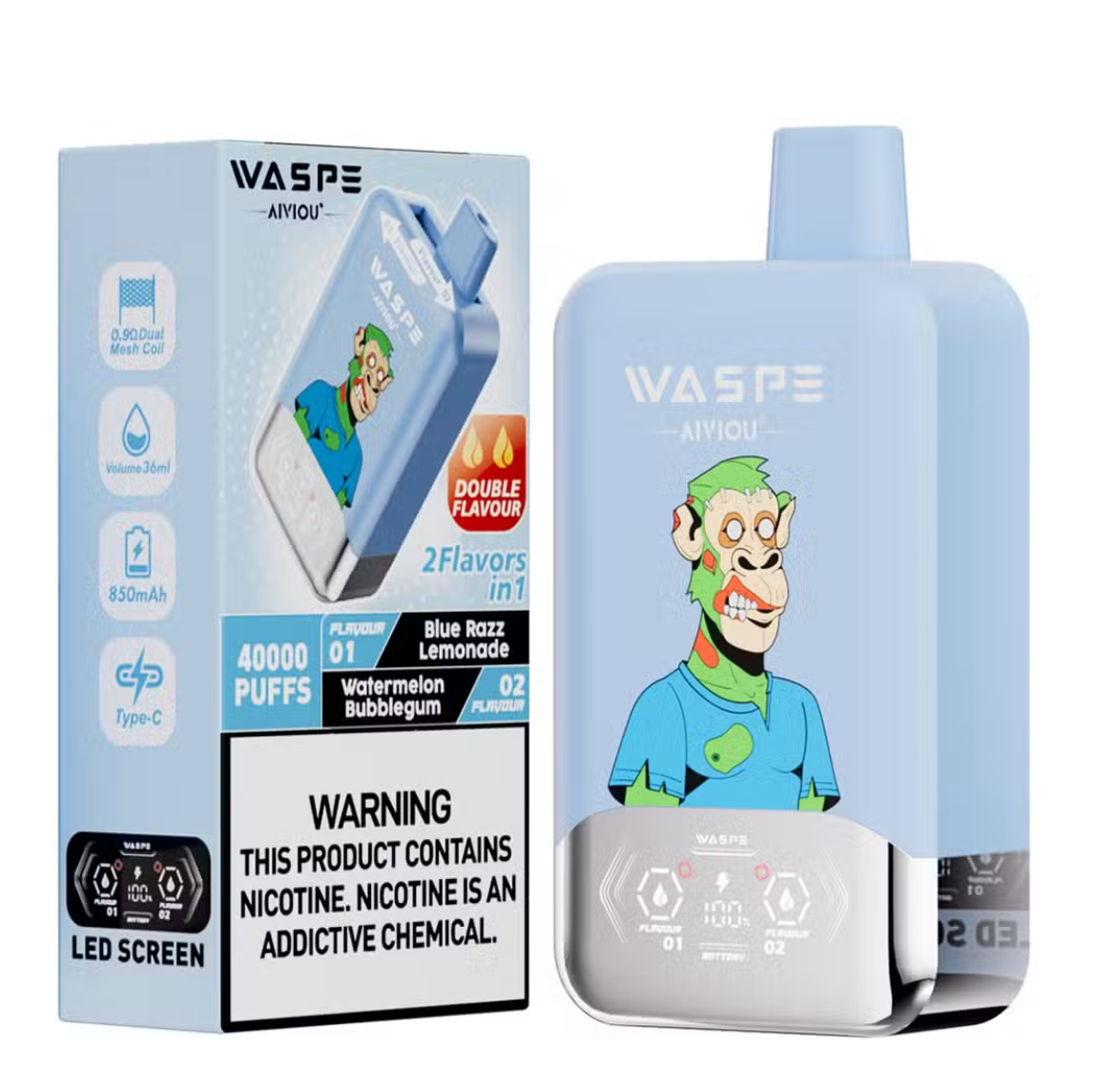 Blue Razz Lemonade & Watermelon Bubblegum 40000 Puff
