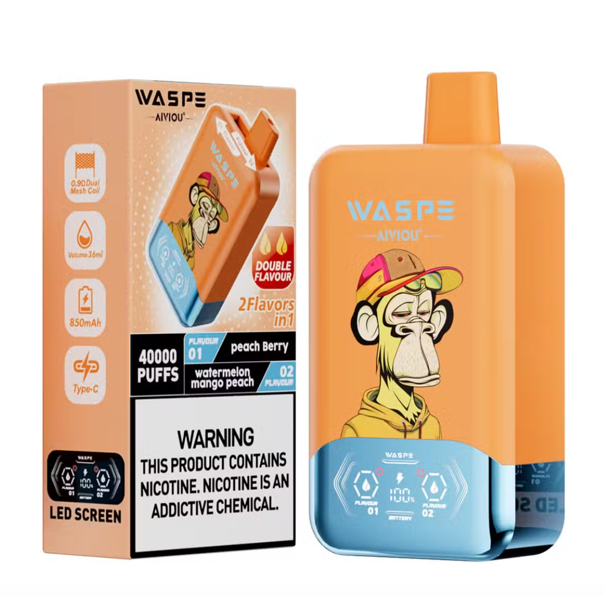 Peach Berry & Watermelon Mango Peach 40000 Puff